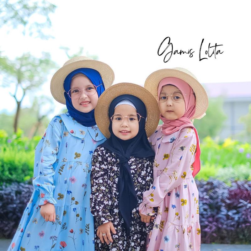 Afsheenastore - Lolita Gamis Dress Anak Perempuan Motif Rayon