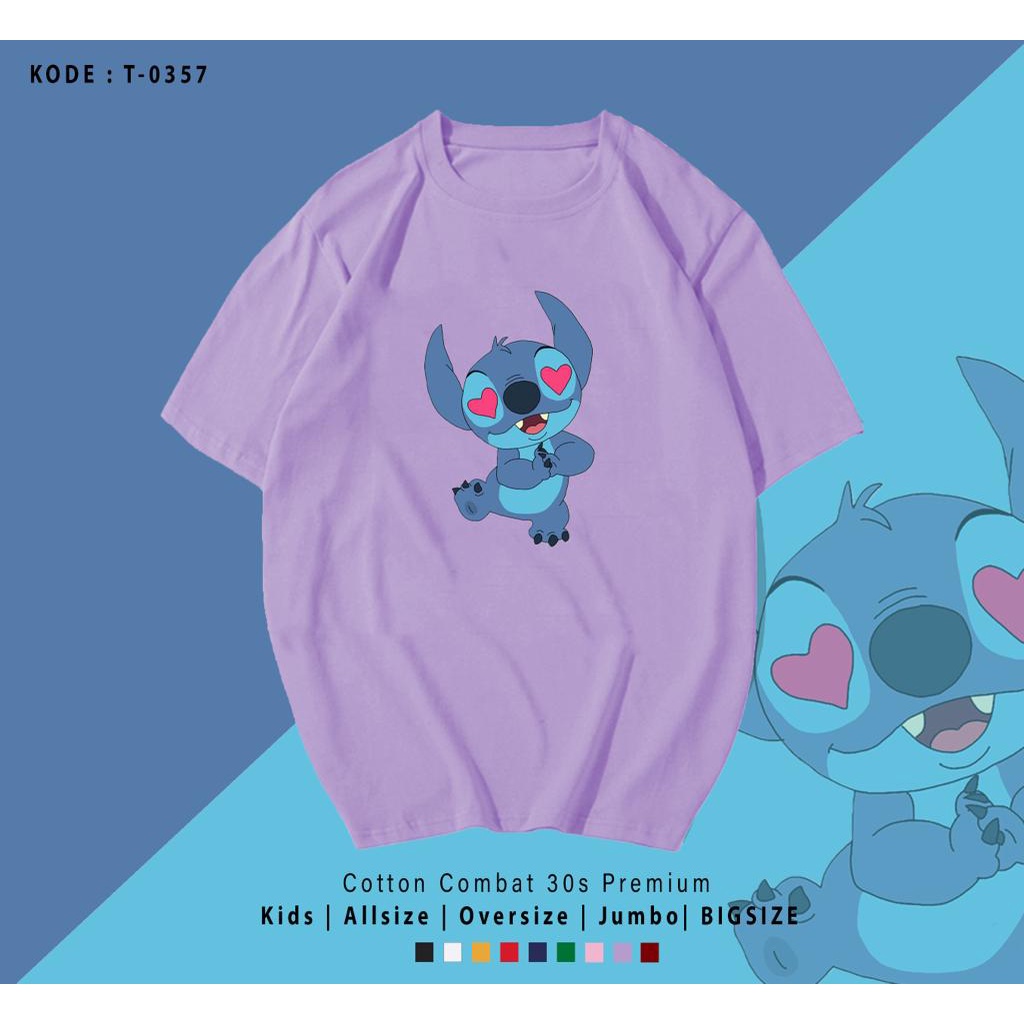 KAOS STICH MOTIF LOVE / KAOS SIMPLE / KAOS SANTAI / KAOS OVER SIZE / UK M-XL / KAOS LENGAN PENDEK / O NECK/ KAOS PRIA WANITA