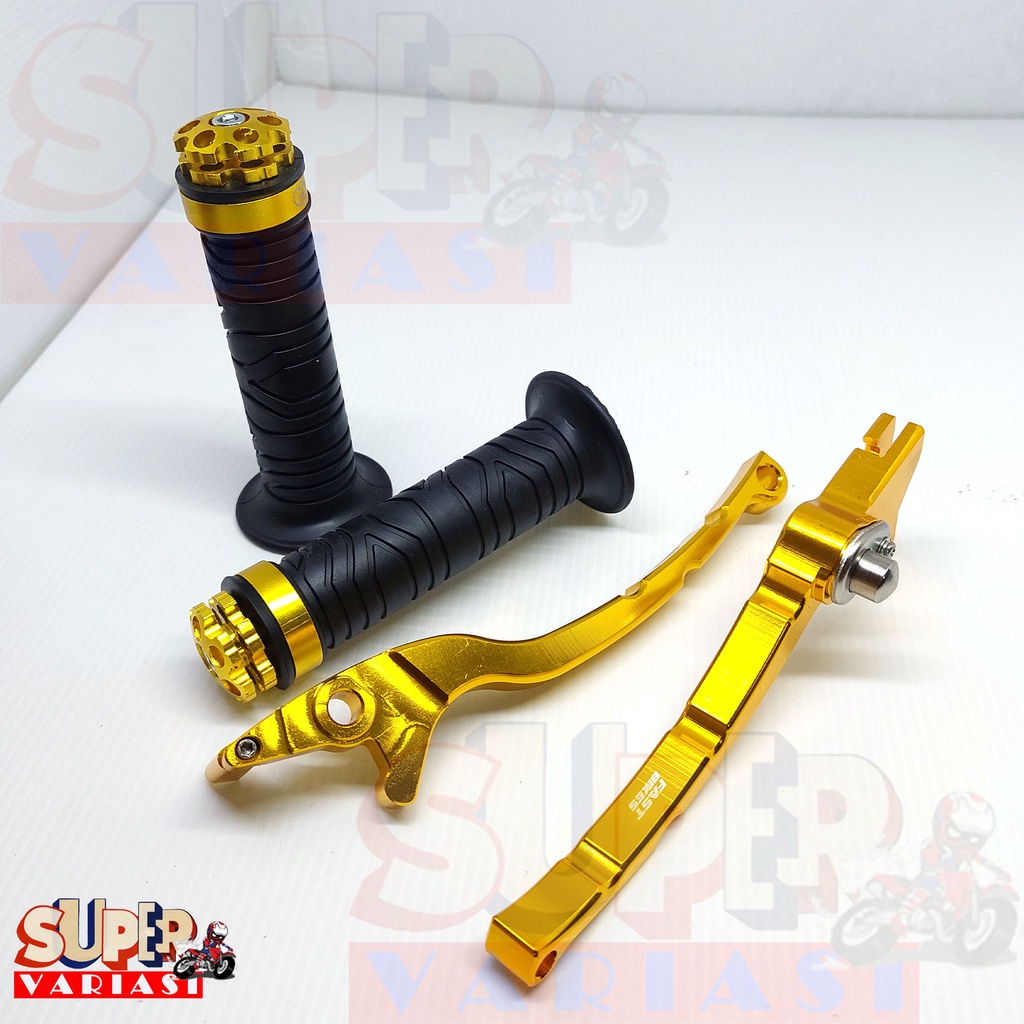 Handle Rem Variasi Aerox 155 LEXI FREEGO FULL CNC GOLD MERAH 1set hangrip jalu stang flower