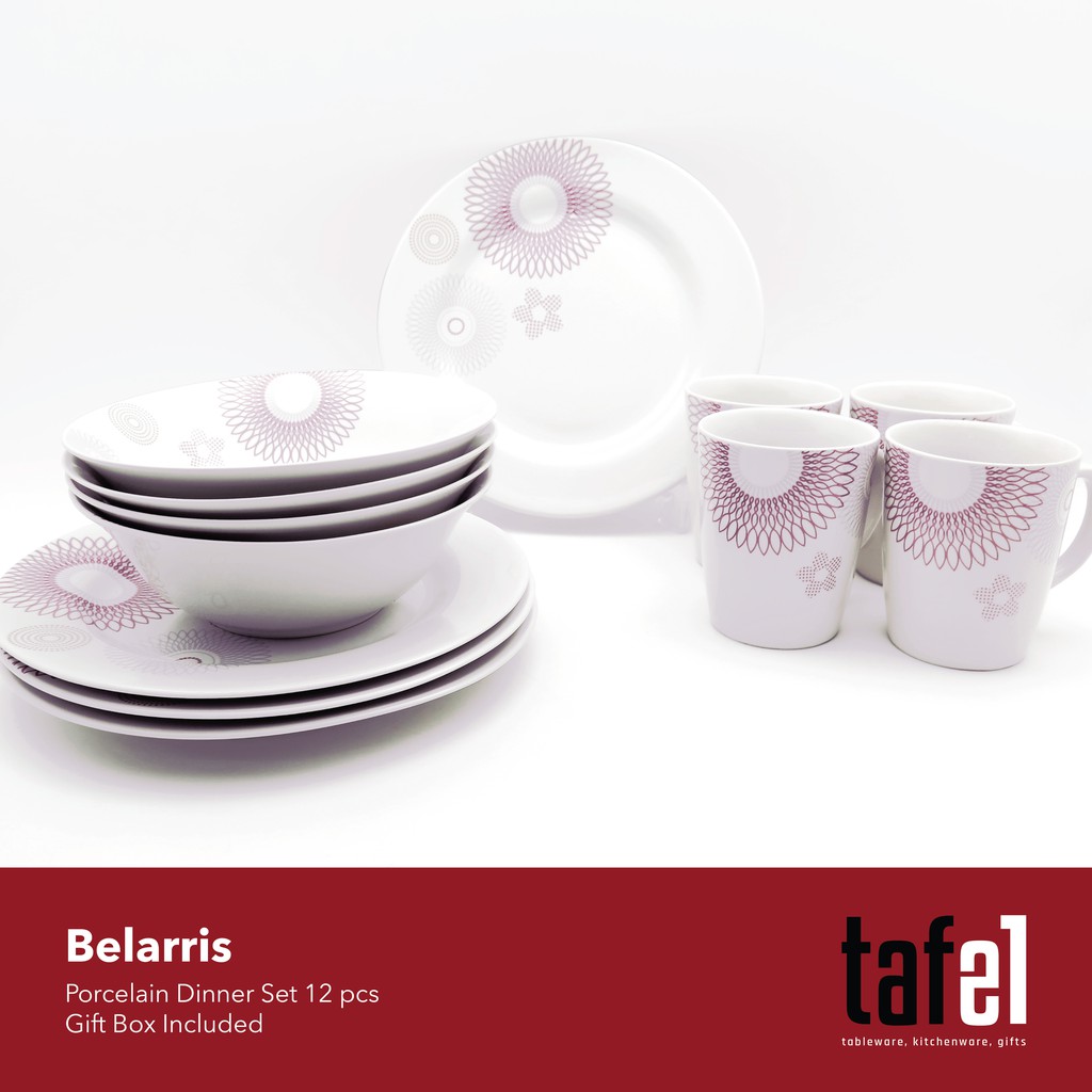 Tafel21 Piring  Makan  Set  Belarris Isi 12 Shopee Indonesia