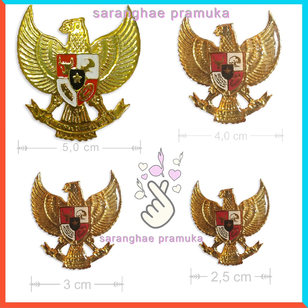 Pin Garuda pancasila Lencana garuda Bros Logam Kuningan 2,5cm 3cm 4cm 5cm