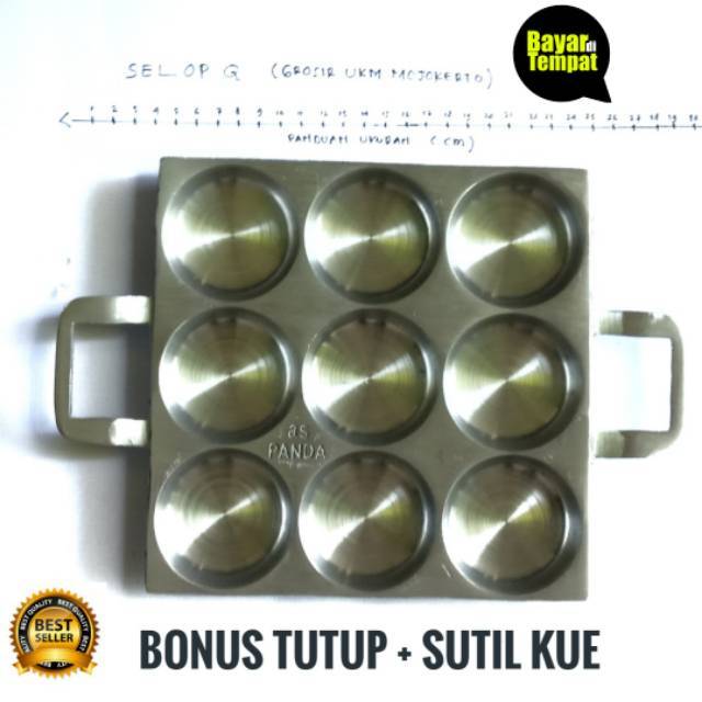 Cetakan Kue Bikang Isi 9 Kotak BK933 - Cetakan Kue Lumpur Cis telur Pukis Apem Selong