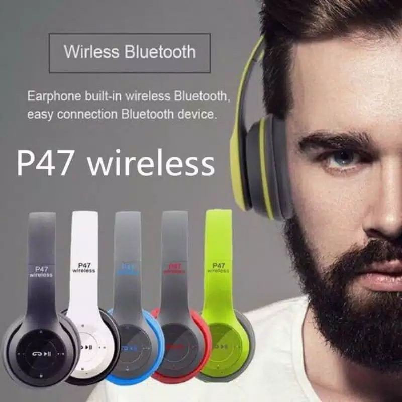 Headset Wireless Super Mega Bass/Earphone Bluetooth P-47 Mega bass