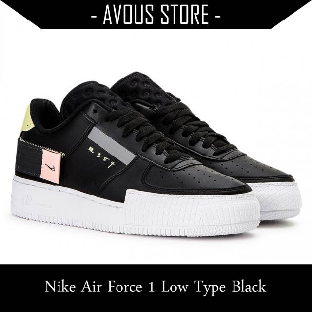 nike air force 1 low type black