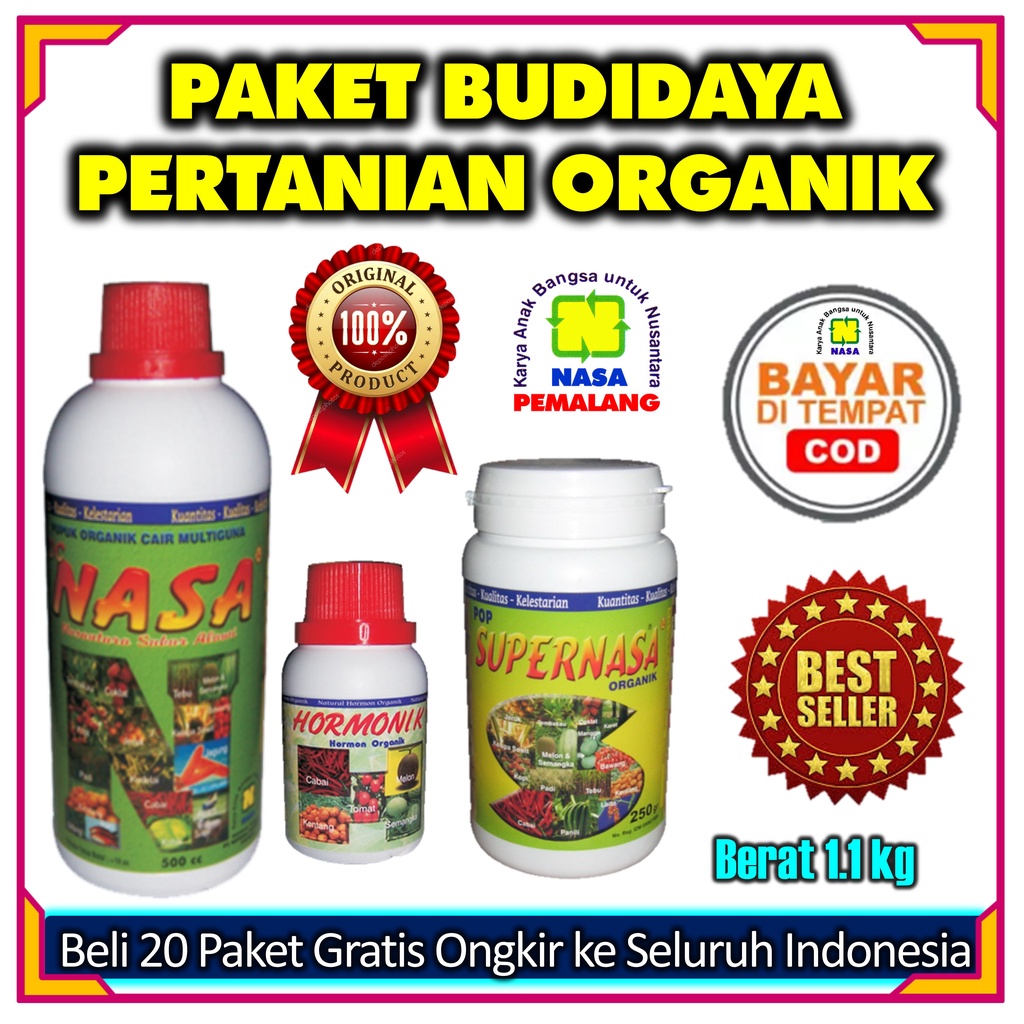PUPUK  PERTANIAN ORGANIK NASA LENGKAP SUPERNASA POCNASA HORMONIK ORIGINAL PRODUK NASA PEMALANG