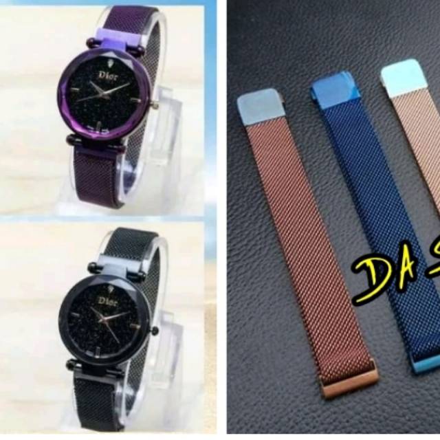 Strap tali rantai jam tangan model pasir dengan magnet untuk jam Gucci Dior