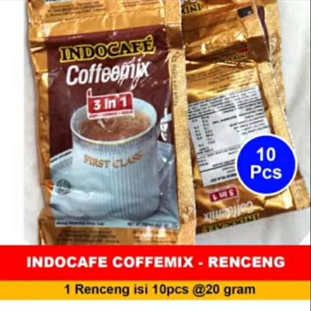 

Indocafe Coffemix 3 in 1 per renceng isi 10 sachet @20 gr