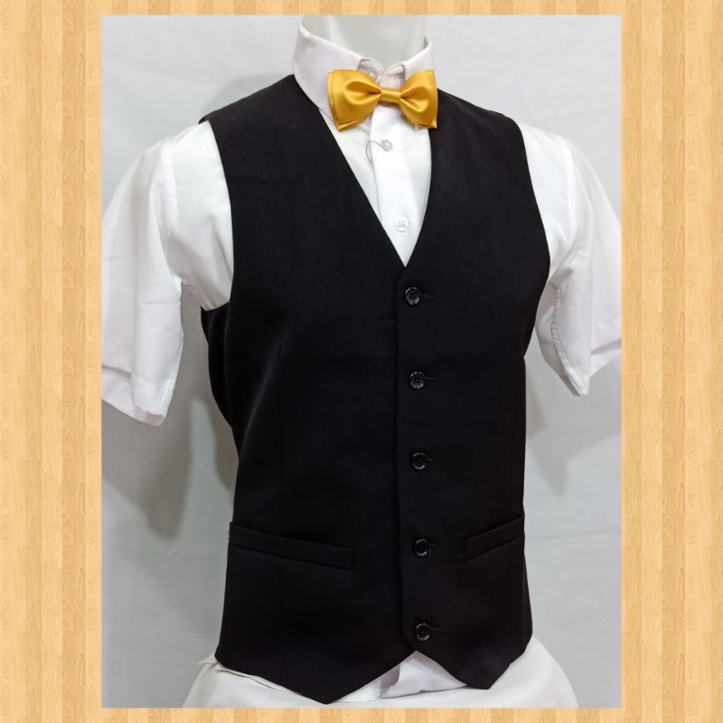 Rompi Vest Jas Pria Formal Hitam Slimfit Pakai Furing Untuk Kerja Kantor Nikah Wedding Pengantin Pria Premium High Quality 02