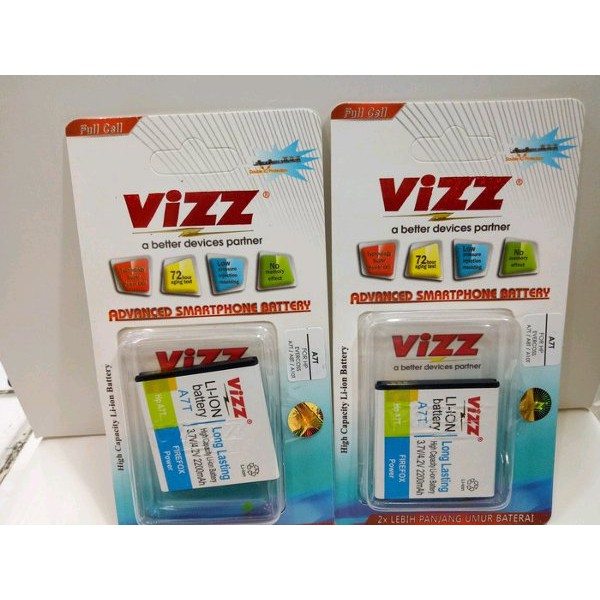 Battery Baterai Batre Vizz Evercoss A7T A8T A101T Double Power Ori