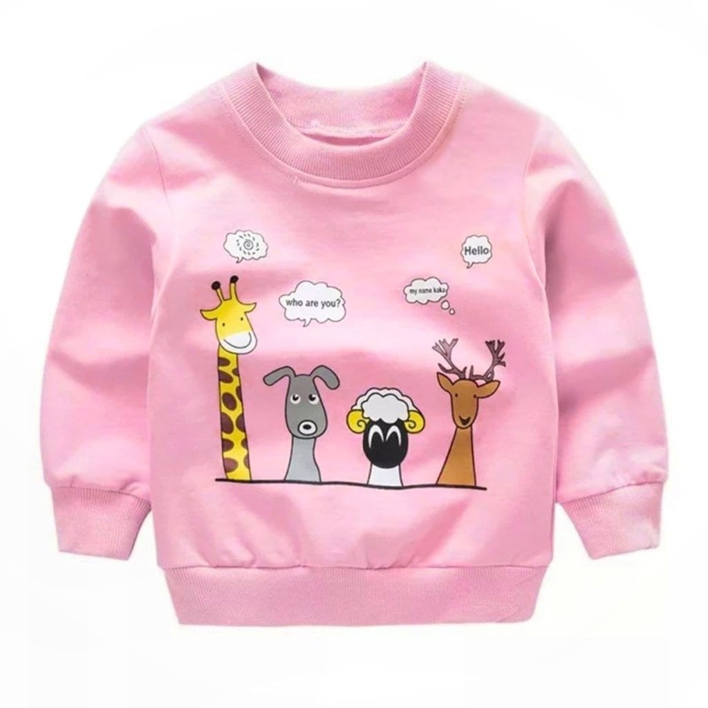 CREWNECK SWEATER ANAK ANIMALS ZOO - ATASAN LUCU TERLARIS