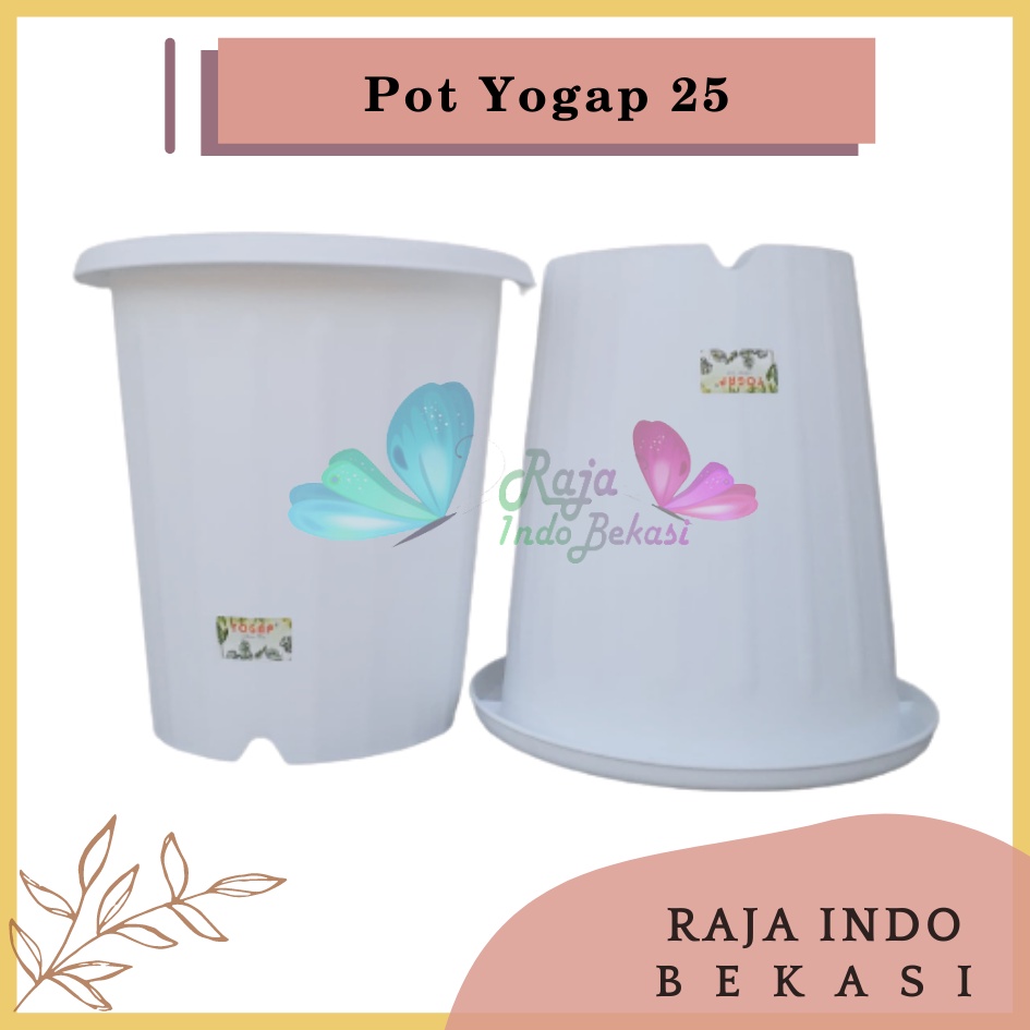 Pot Yogap 25 Putih Pot Bunga Tanaman Tinggi Yogap Ypt 25 Putih - Bahan Tebal