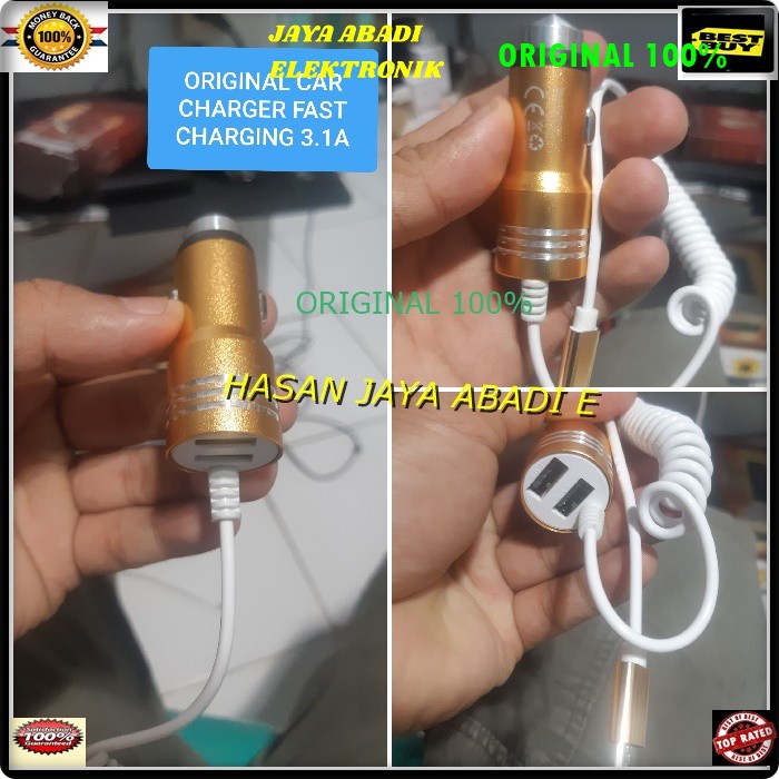 J31 ADAPTOR MOBIL SPIRAL CAR CHARGER SPRING 3A USB SUPER FAST CHARGING ADAPTIVE TRAVEL ADAPTER SAVER CAS CASAN AKI ACCU AC DC CHARGE ANDROIT HANDPHONE TC QUICK ALI ORIGINAL 2IN1 BISA SEGALA JENIS GADGED USB POWER ADAPTER MOBIL BISA KESEMUA MEREK