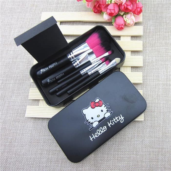 MARKAS Brush Make Up Set 6 in 1 Motif Hello Kitty Doraemon Tabung Makeup Box