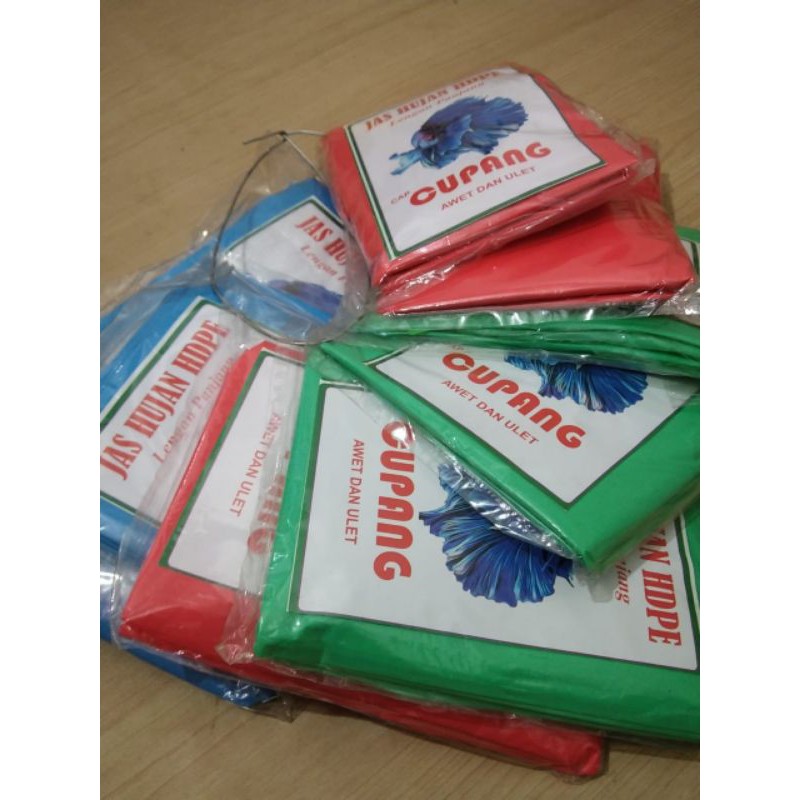 Jas Hujan Mantel Plastik Ponco Merk Cupang Grosir 12 pcs