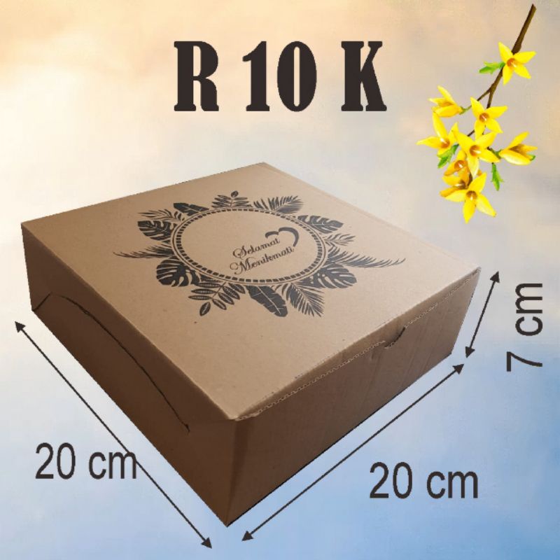 

R10 K E-Flute isi 50 lmbr Cetak ukrn 20x20 Dus/Kotak Hampers/Box/Suvenir Nasi Kue Roti