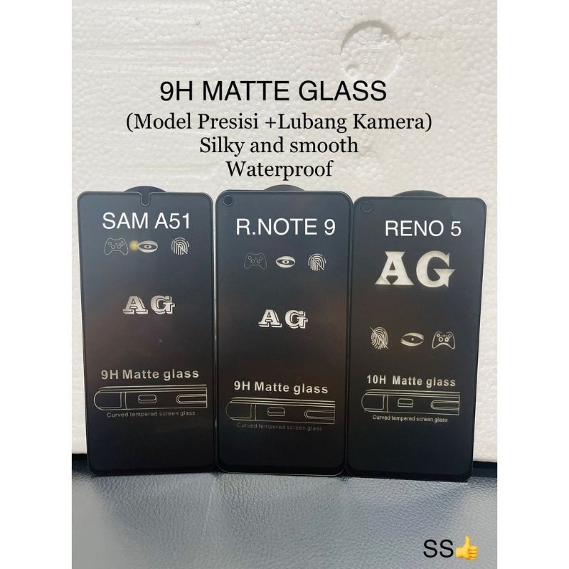 TEMPERED GLASS BLACK MATTE ANTI MINYAK DOFF ALL TYPE HP XIOMI REDMI NOTE 10/REDMI 10/REDMI NOTE 10S/