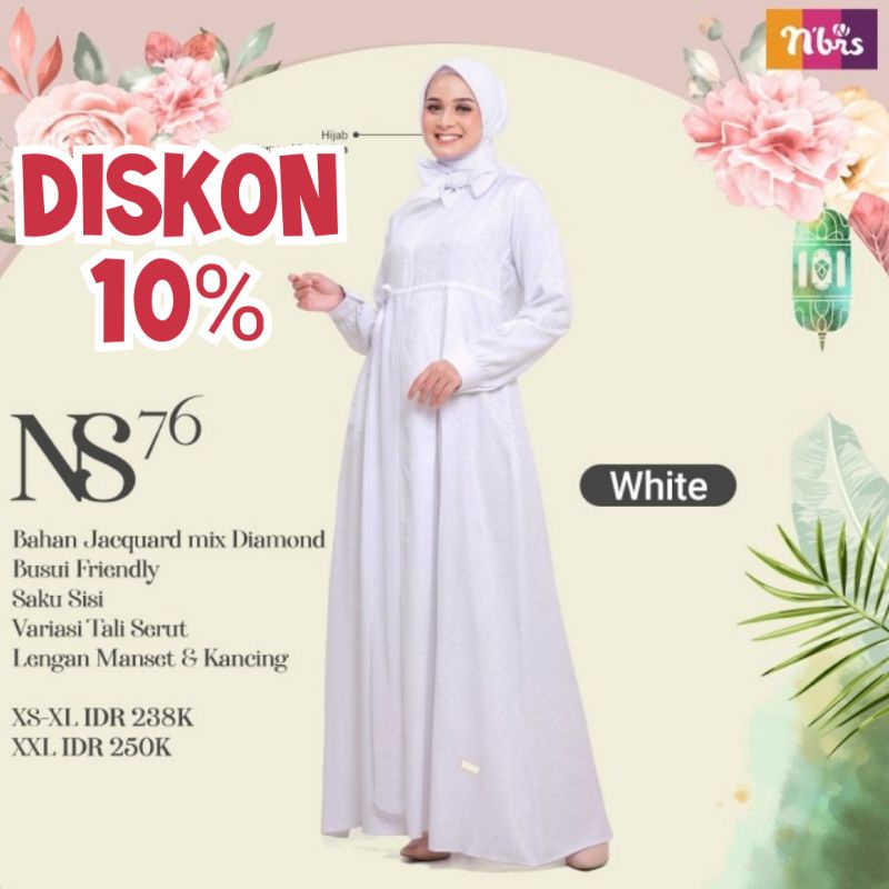 Nibras NS 76 Putih Gamis 2022 Diskon Promo