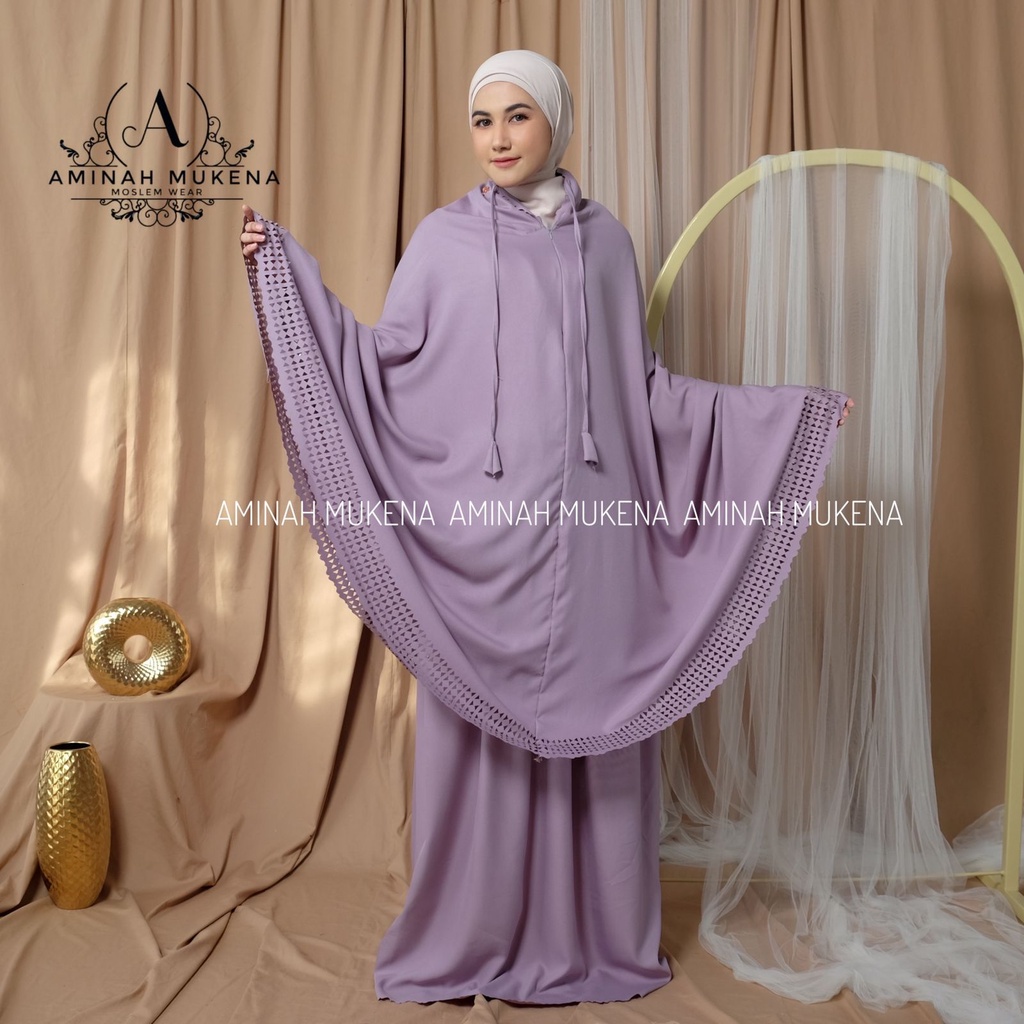 Mukena Dewasa Shakilla 2 in 1 Laser Cut Mewah Aminah