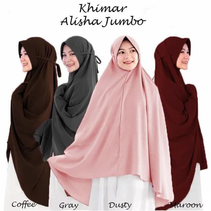 Jilbab Hijab Kerudung Bergo Tali Instan Khimar Alisha Syari Jumbu