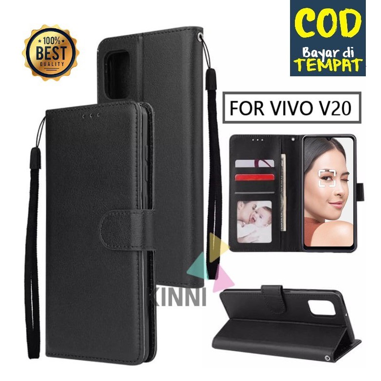 Sarung Buku Untuk Vivo V20 / Vivo V21- Wallet Case Kulit - Casing Dompet Case Wallet Leather Flip