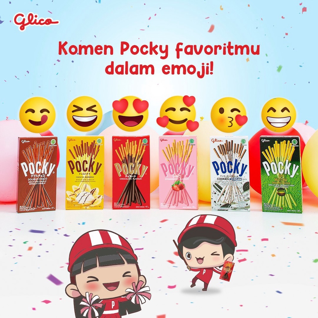 

Stik Pocky Glico Stick Stik Cokelat Oreo Double Choco Pisang Strawberry