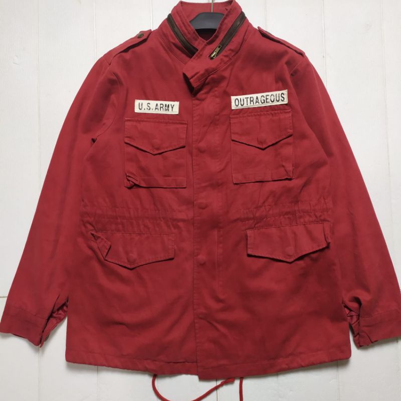 JAKET PARKA M65 BY STYLISH IN MAROON SIZE M