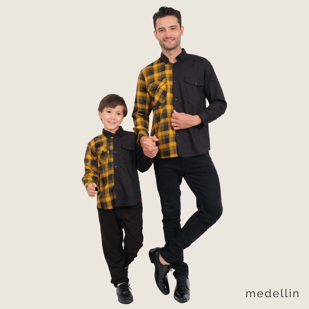 MEDELLIN Kemeja Couple Ayah Anak Lengan Panjang Motif Kotak 101140