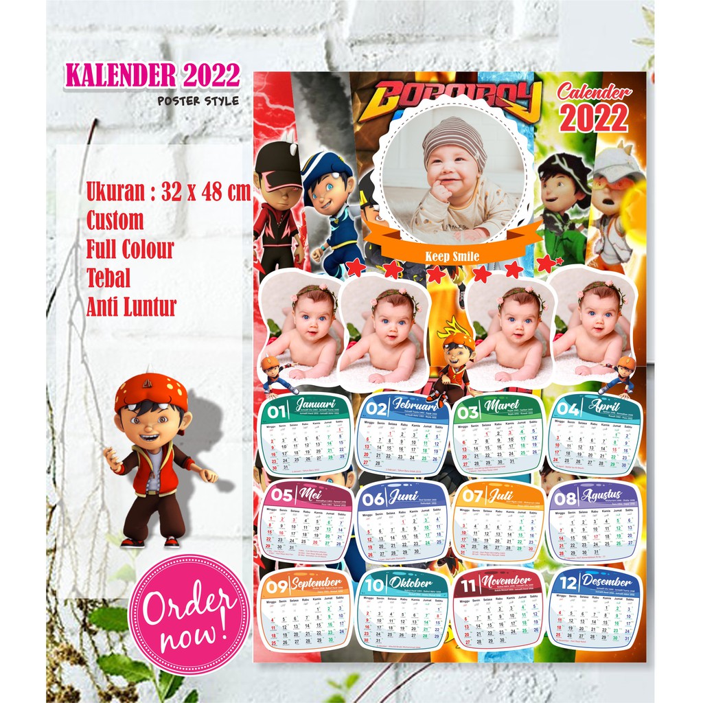 

Kalender 2022 Dinding / Cetak Kalender 2022 BOBOIBOY / Kalender 2022 Poster