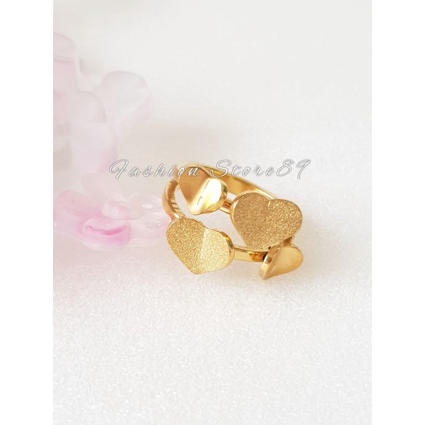 Cincin Love Pasir Impor Fashion Ring Love Dewasa Titanium gold Antikarat impor