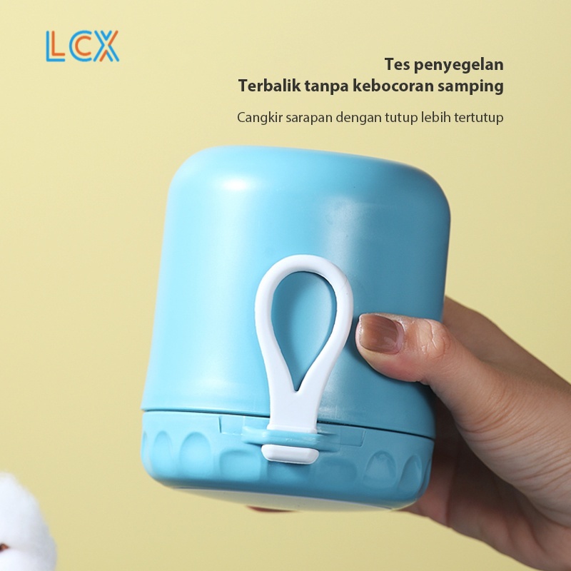 LCX Gelas Soup &amp; Ice Multifungsi Cangkir sup Anti Tumpah Panci sup Portable Free Sendok BPA Free VS-78