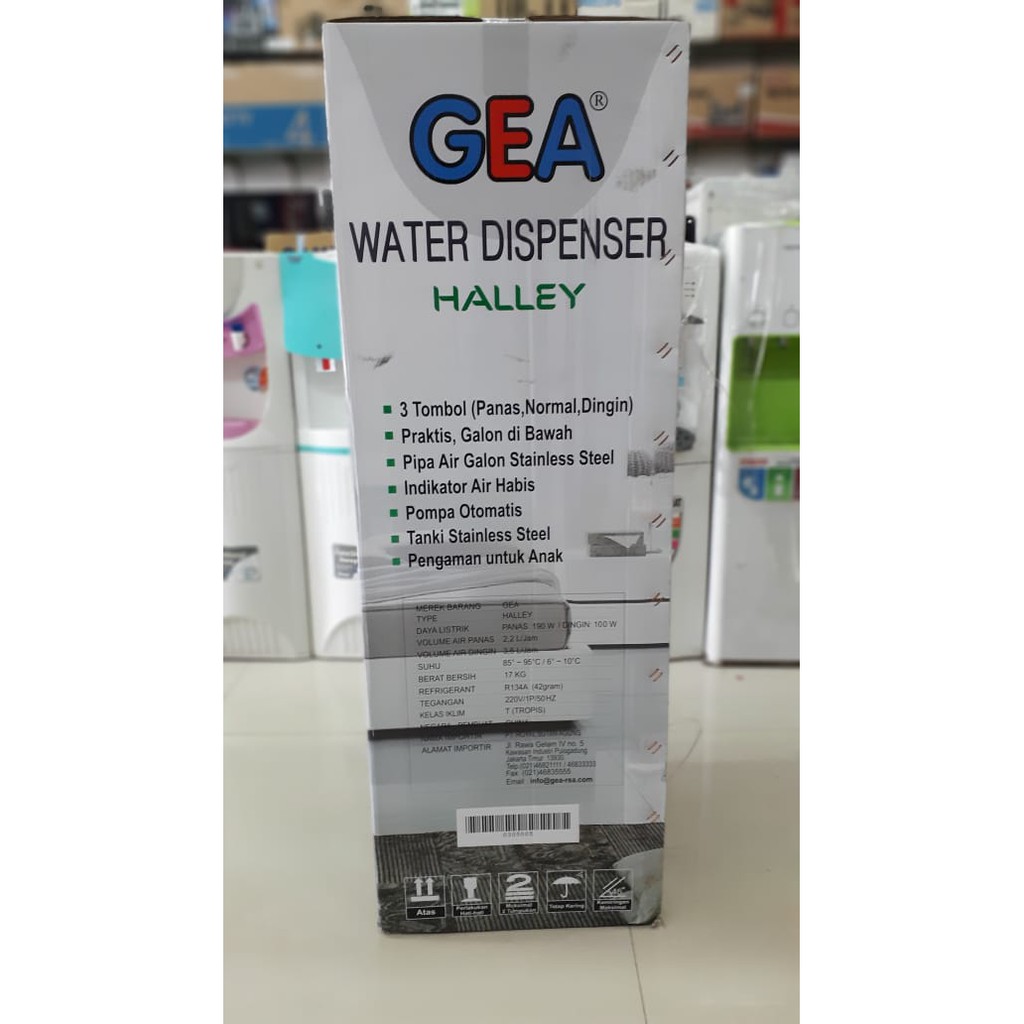 PROMO WATER DISPENSER GEA HALLEY GALON BAWAH HOT &amp; COOL