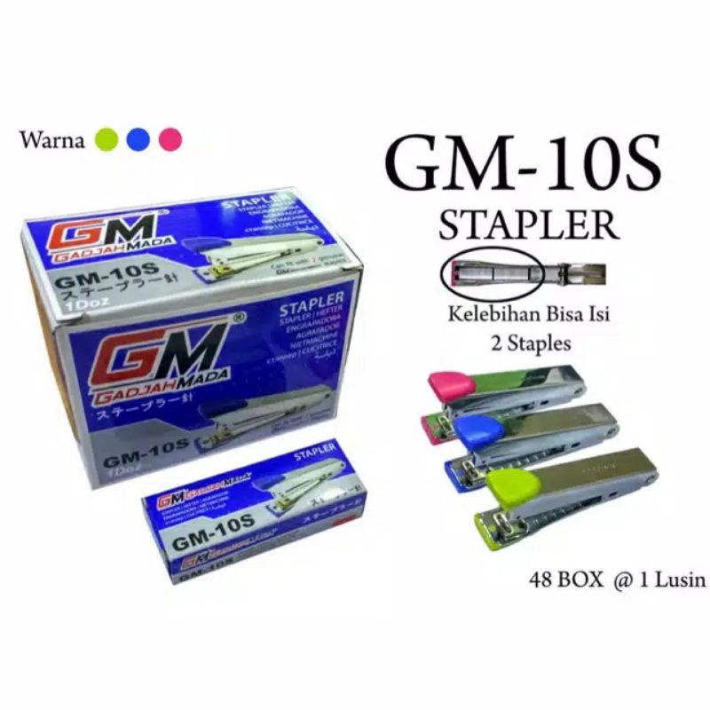 Stapler/stapless GM10s dan isi staples nakami NK 10