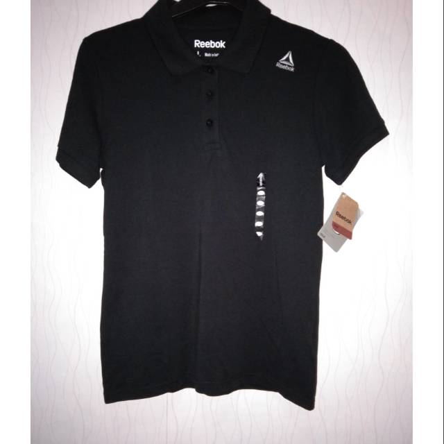 SALE Original 100 % Kaos Kerah Polo Shirt REEBOK Women Cotton Black