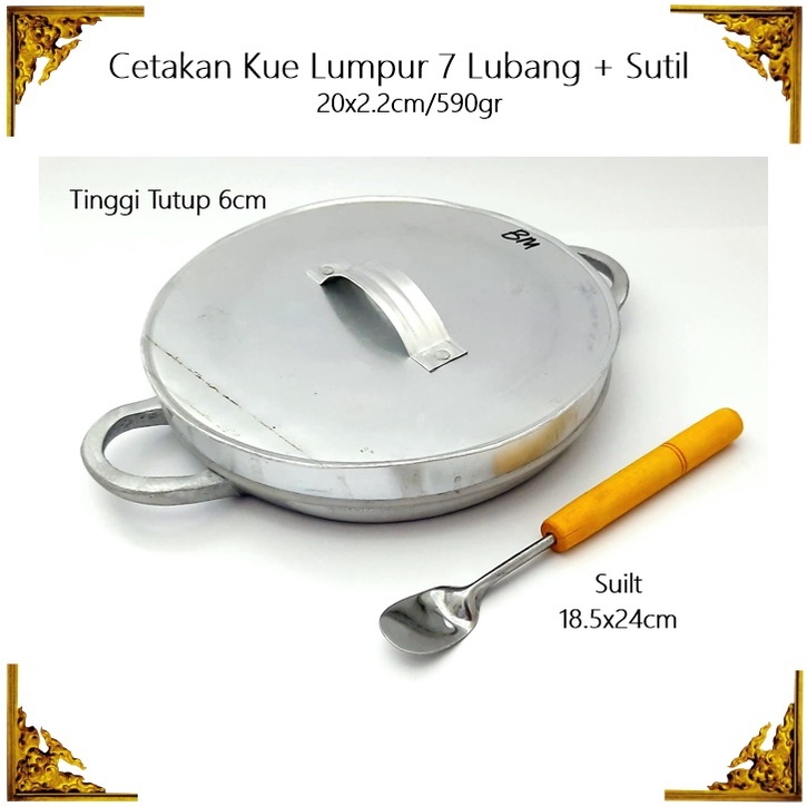 [2in1] Set Cetakan Kue Lumpur 7 Lubang + Sutil