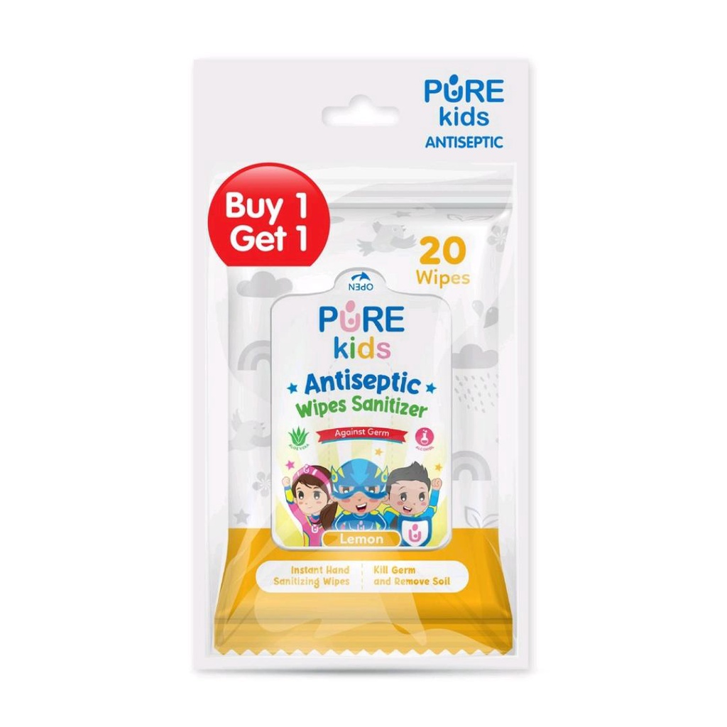 PURE KIDS ANTISEPTIC WIPES SANITIZER 20'S / BABY WIPES