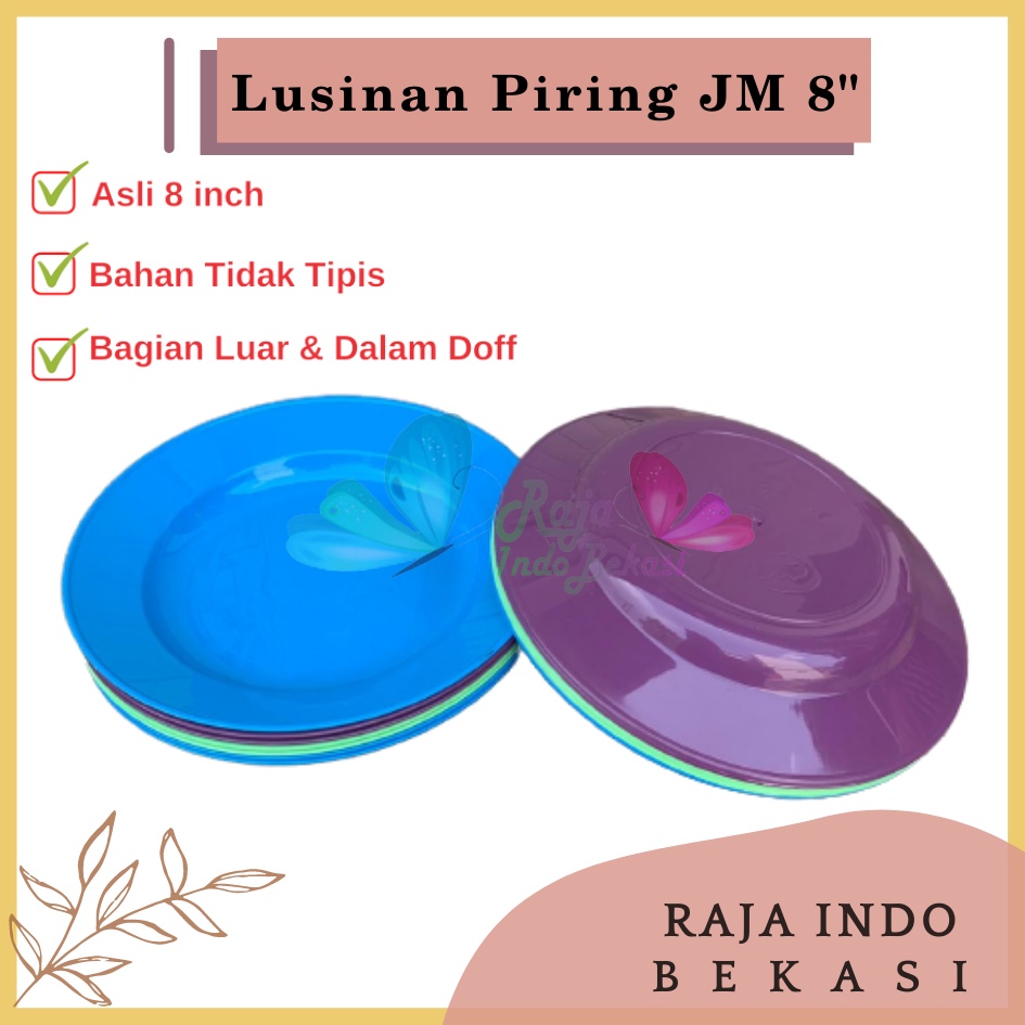 Lusinan Tebal Piring Plastik 8 Inch Warna Putih Pink Biru Pastel - Piring Kecil Besar Set Makan Plastik Acara Pesta Melamin Rotan Murah - Piring Plastik Lusinan Isi 12