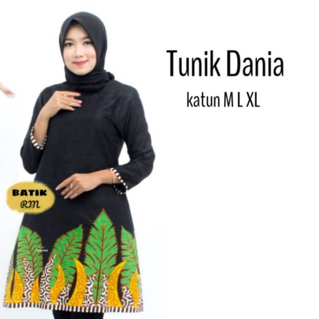 Tunik dania daun pisang motif kekinian dan trendy