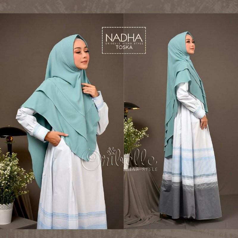 Gamis Syari Set Hijab Jilbab Khimar Syari  Busui Branded Original