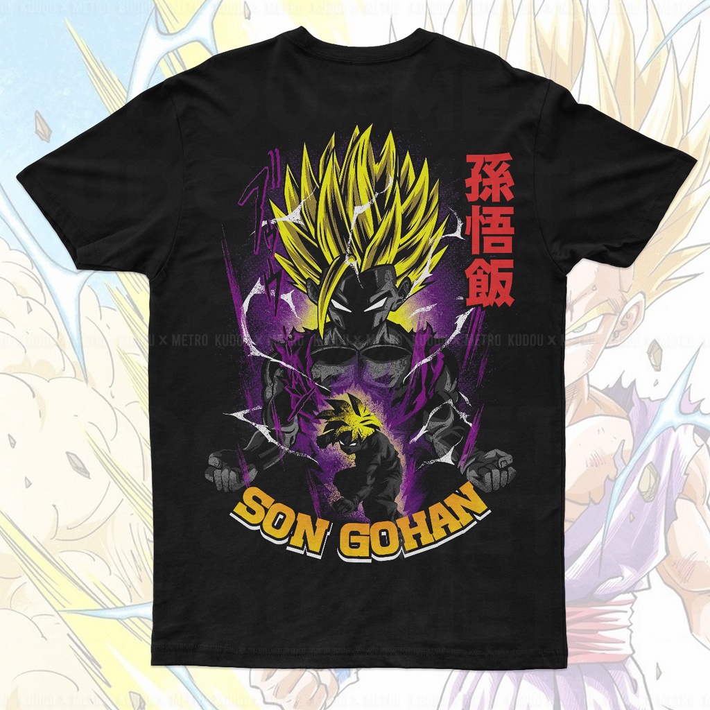 Kaos Gohan Super Saiyan 2 Anime Manga Dragon Ball Premium Unisex