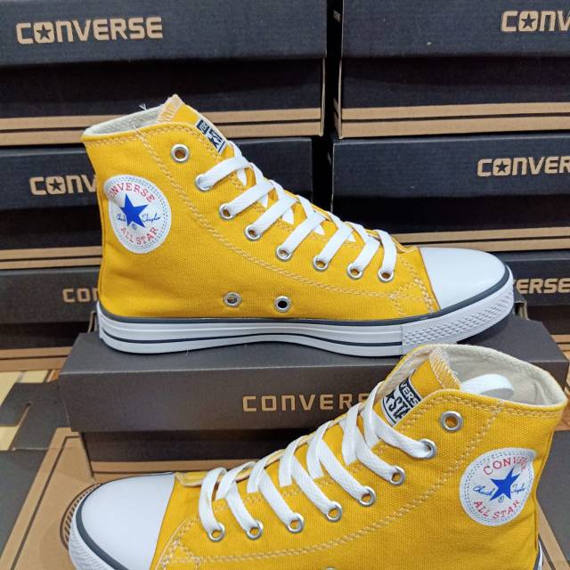 Sepatu converse allstar kuning height/boot+box