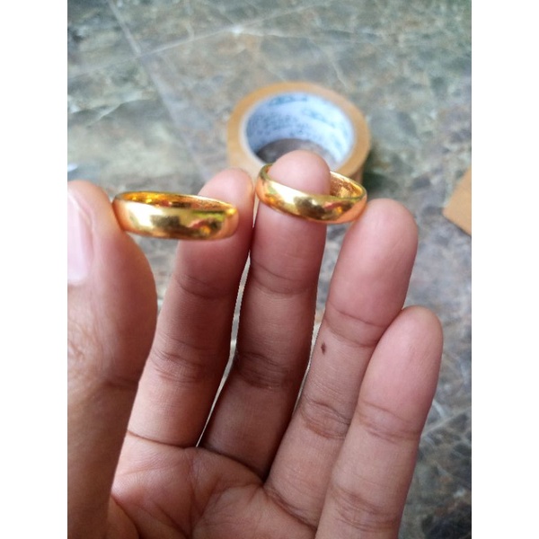 Cincin Belah Rotan Tempahan Persis seperti emas asli Cincin Tunangan Cincin Pernikahan