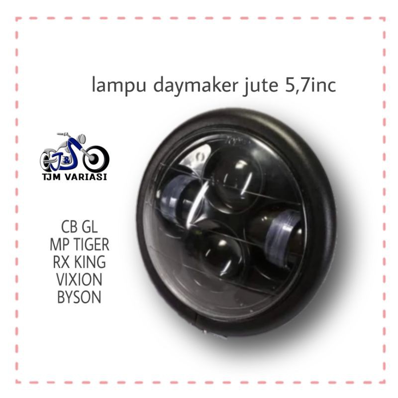 lampu daymaker 5 75 inch 4 led mata set batok pesek kota putih dymaker cb megapro gl pro tiger japst