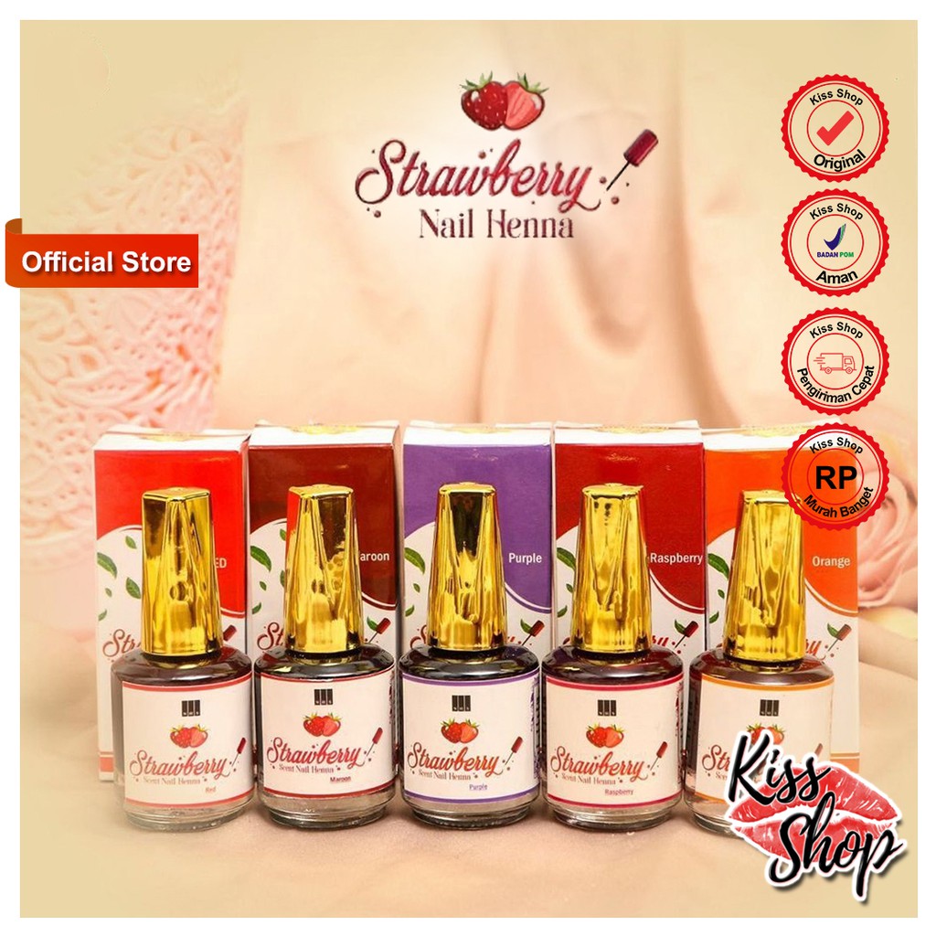 Strawberry Nail Henna / Kutek Halal Hena | Shopee Indonesia