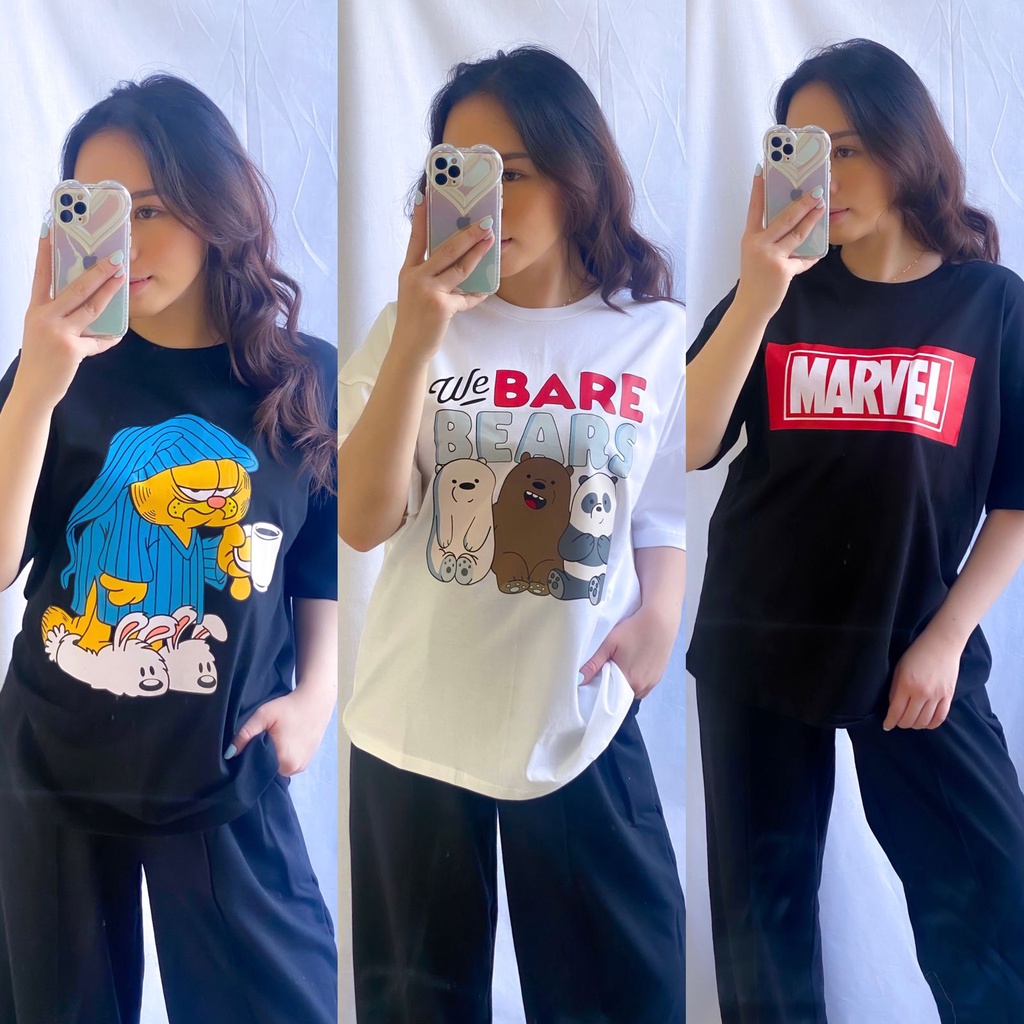 Kaos Oversize Wanita Atasan Wanita Jumbo Bahan Cotton Combed 30s