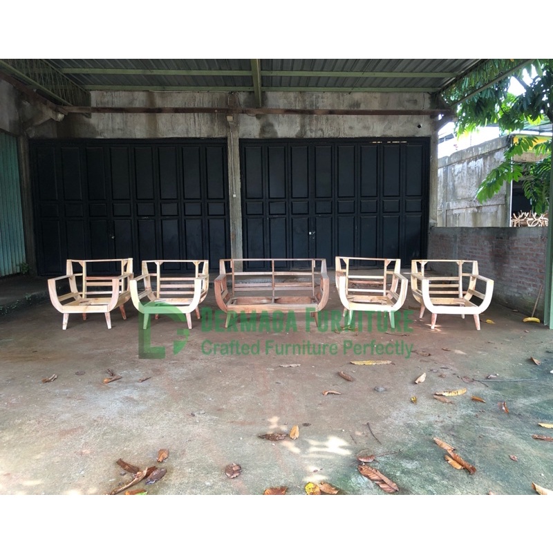 SET SOFA RETRO 21111 KAYU MAHONI SET SOFA KURSI DEKORASI PELAMINAN TERMURAH