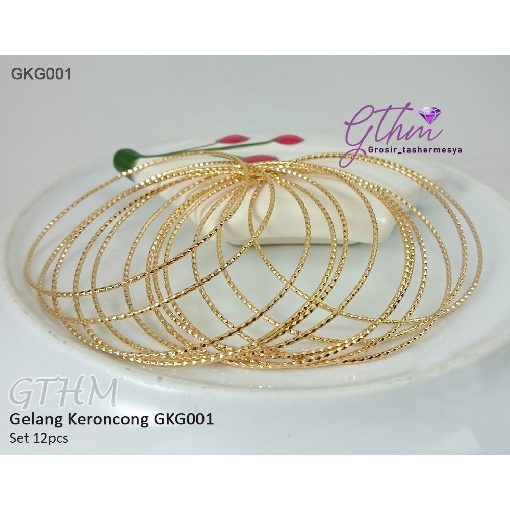 Gelang Keroncong Set 12 perhiasan fashion Anti Karat GKG001 GTHM