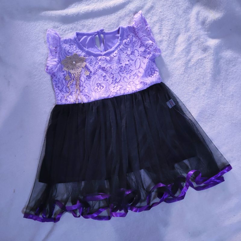 Dress Anak 1 2 tahun brokat tutu hitam gaun anak cewek perempuan Fatonah Shop ( dress Tuhita )