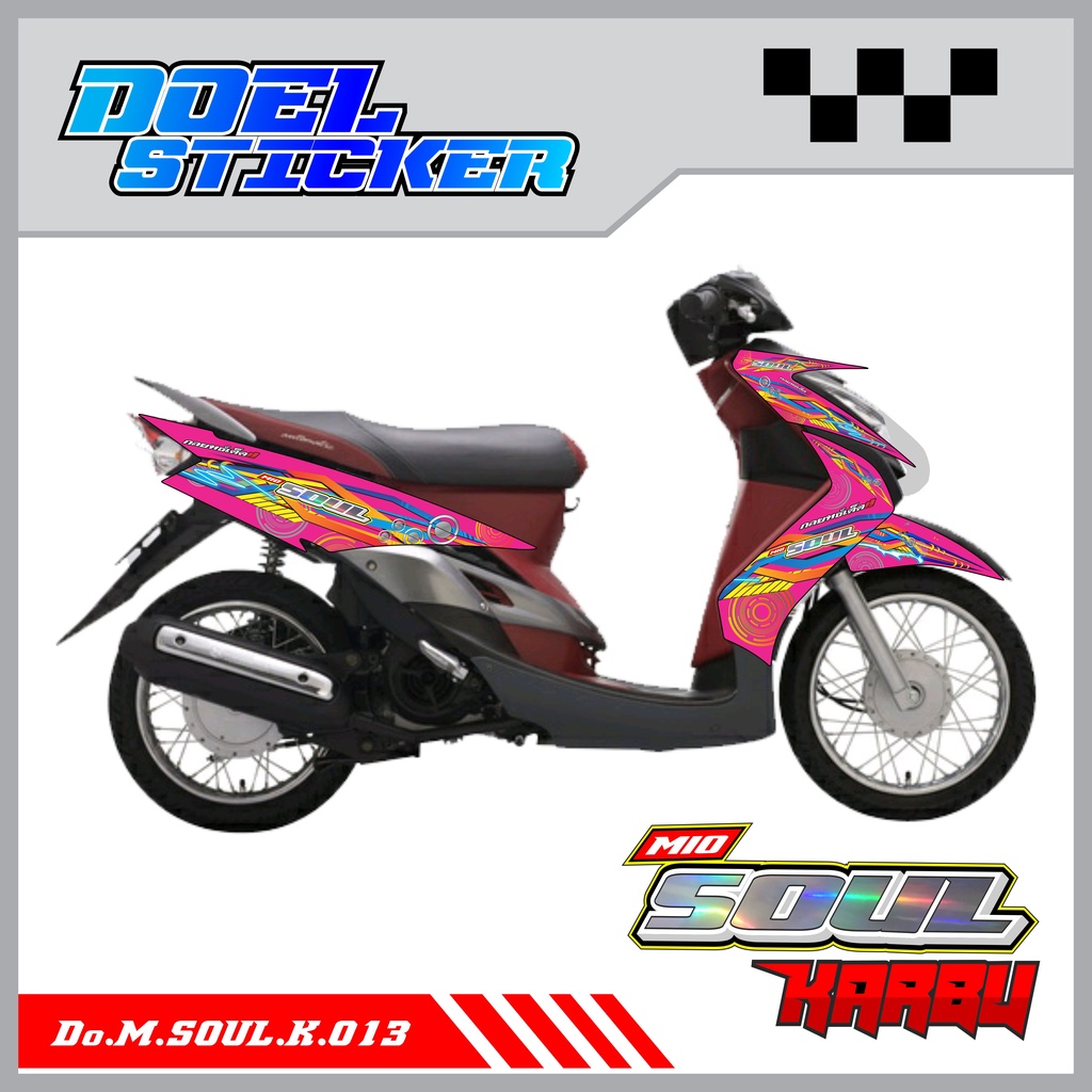 STICKER STRIPING MIO SOUL KARBU - STICKER STRIPING LIST VARIASI HOLOGRAM , CROME YAMAHA MIO SOUL KARBU DOEL 013