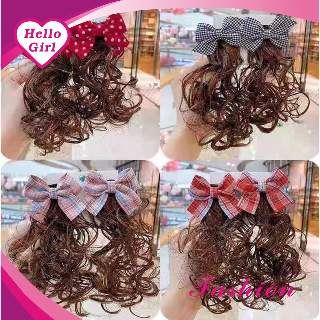 (Hello Girl)F103 2pc/Set Jepitan Wig Anak Terbaru Gaya Korea Import