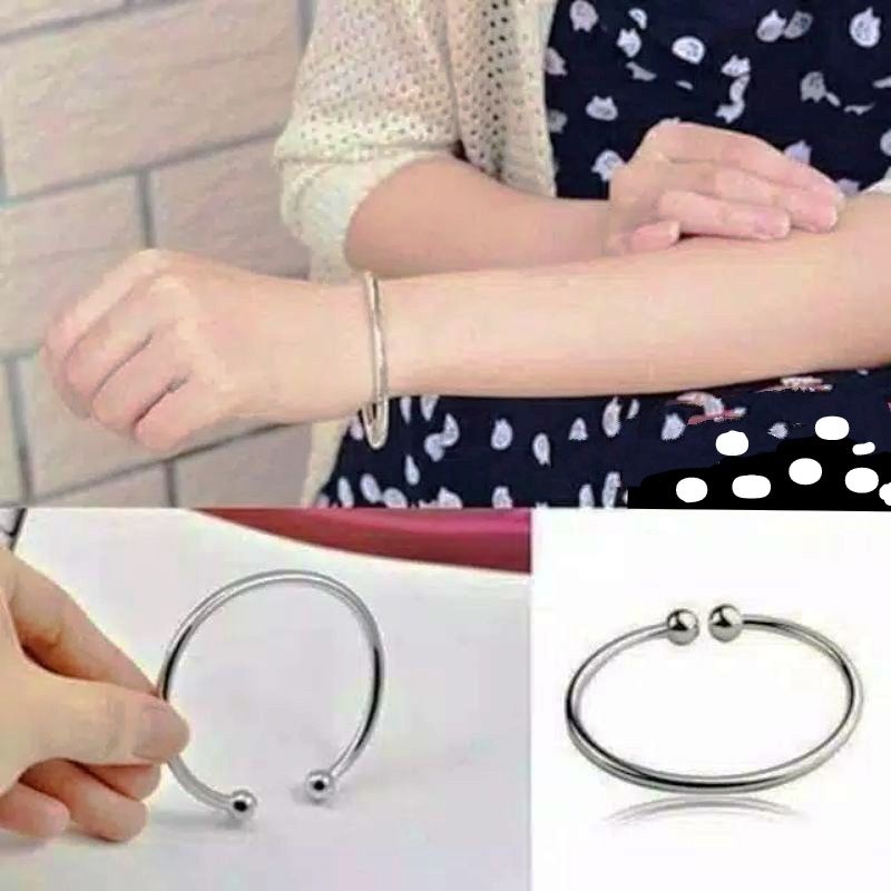 GELANG TANGAN MONEL KESEHATAN REMAJA DEWASA BAJA PUTIH ANTI SAWAN KEJANG